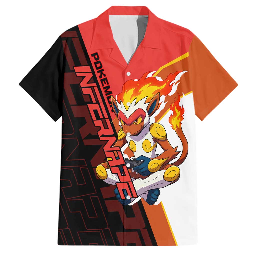 Infernape Poké Family Matching Tank Maxi Dress and Hawaiian Shirt Bold Retro Anime Style