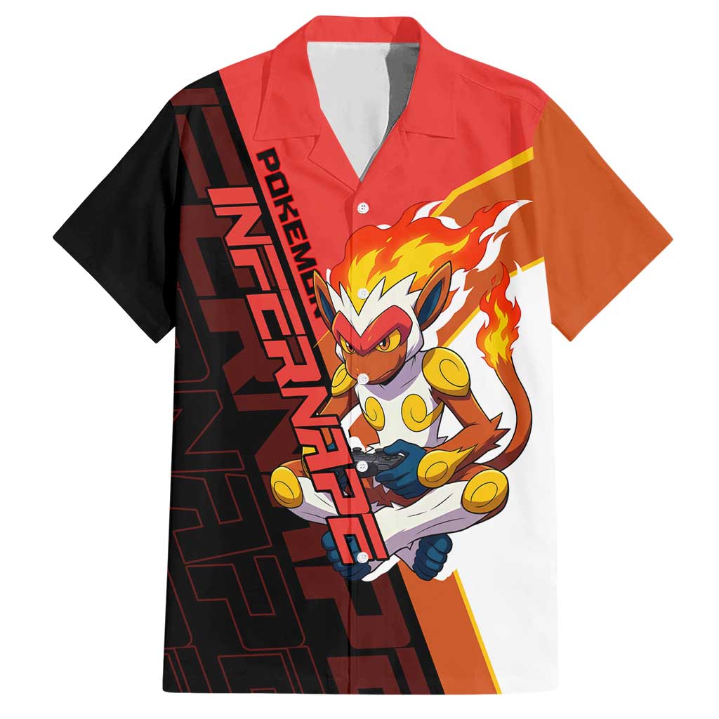 Infernape Poké Hawaiian Shirt Bold Retro Anime Style