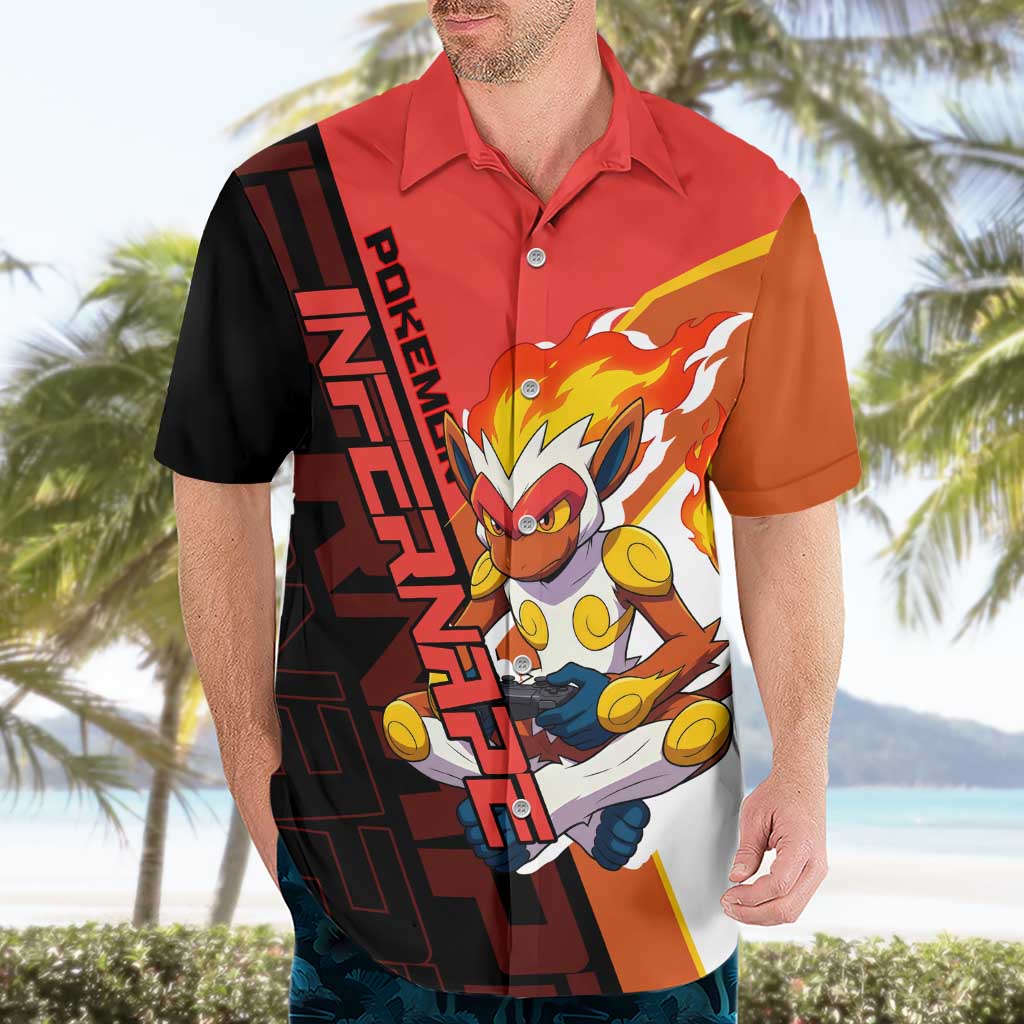 Infernape Poké Hawaiian Shirt Bold Retro Anime Style