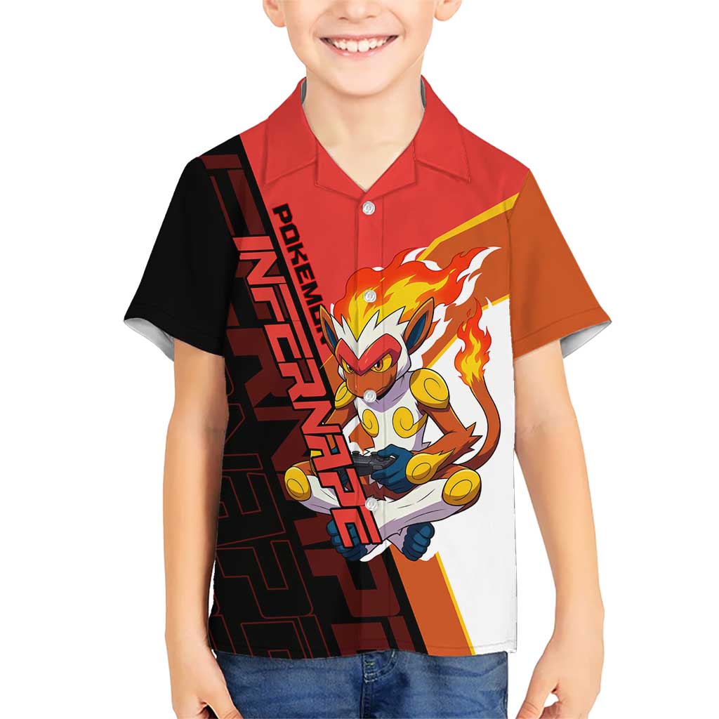 Infernape Poké Hawaiian Shirt Bold Retro Anime Style