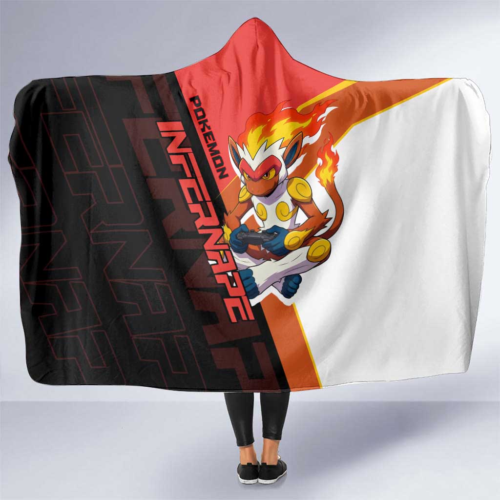 Infernape Poké Hooded Blanket Bold Retro Anime Style