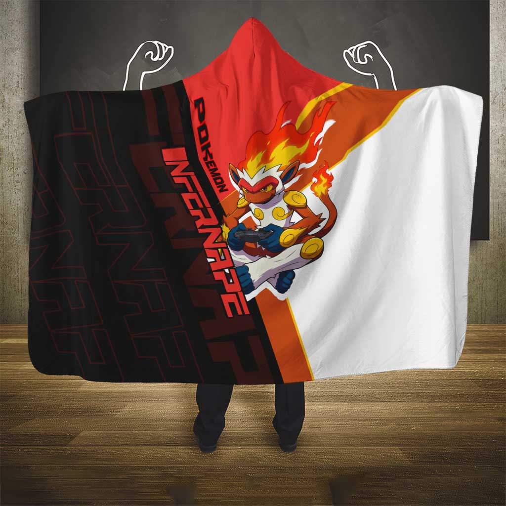Infernape Poké Hooded Blanket Bold Retro Anime Style