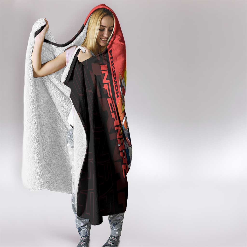 Infernape Poké Hooded Blanket Bold Retro Anime Style