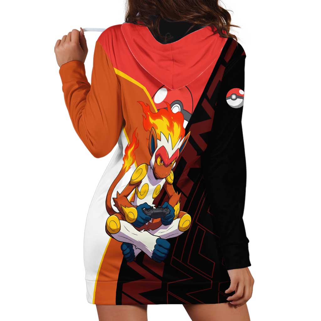 Infernape Poké Hoodie Dress Bold Retro Anime Style