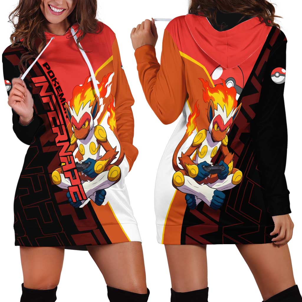 Infernape Poké Hoodie Dress Bold Retro Anime Style