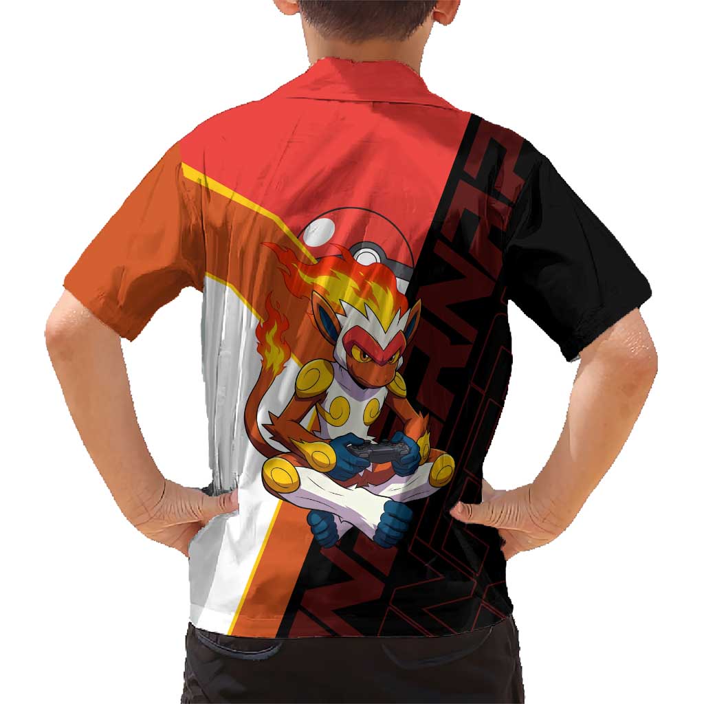 Infernape Poké Kid Hawaiian Shirt Bold Retro Anime Style