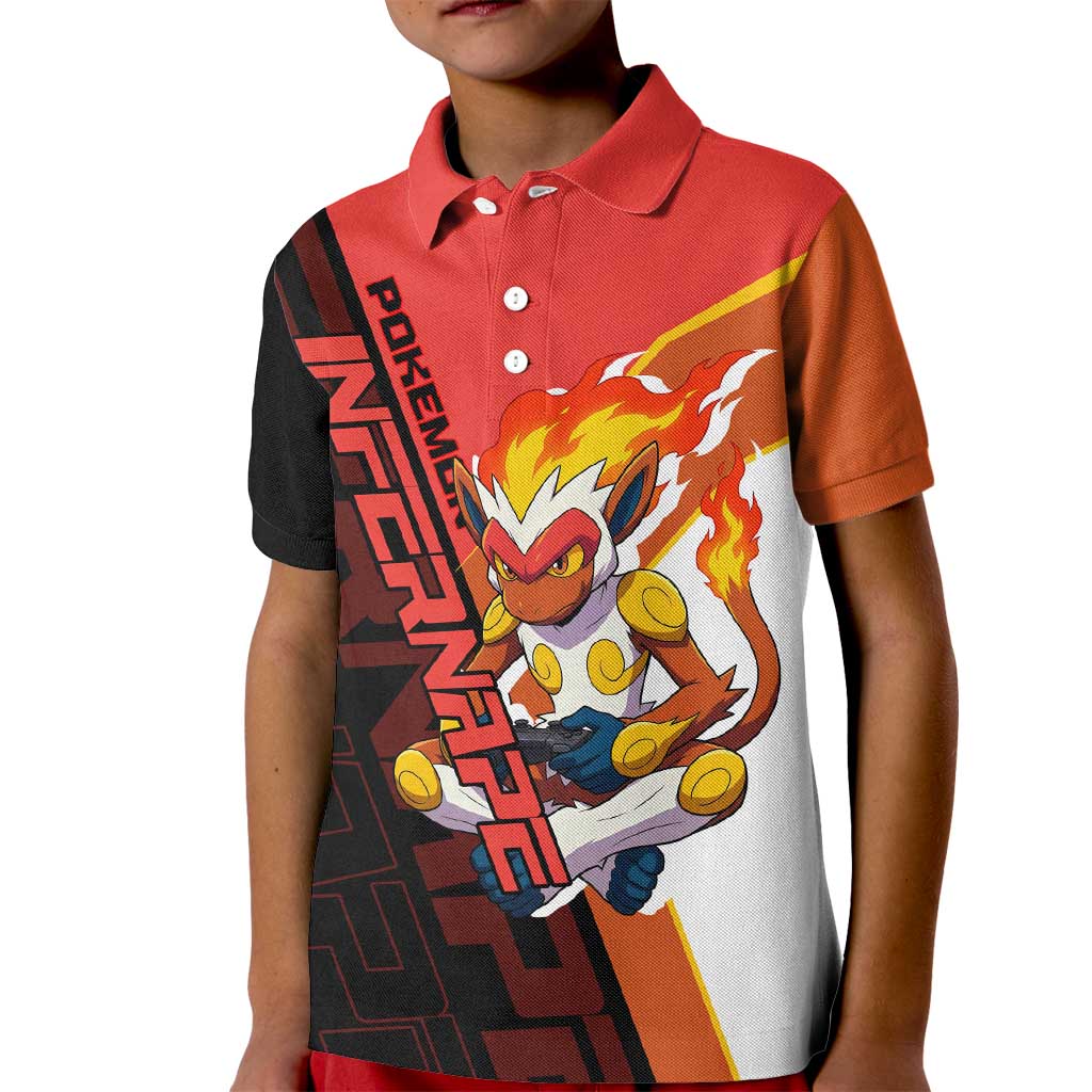 Infernape Poké Kid Polo Shirt Bold Retro Anime Style