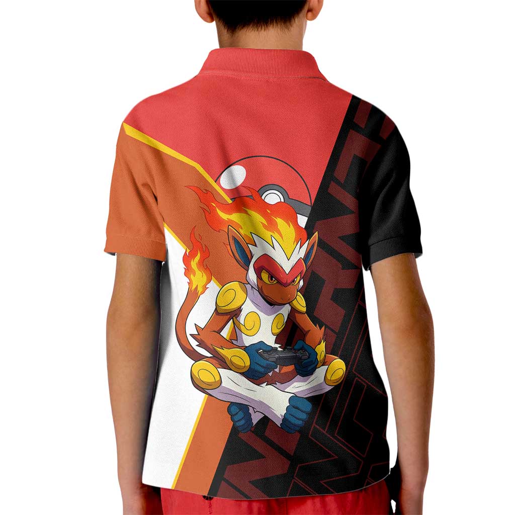 Infernape Poké Kid Polo Shirt Bold Retro Anime Style