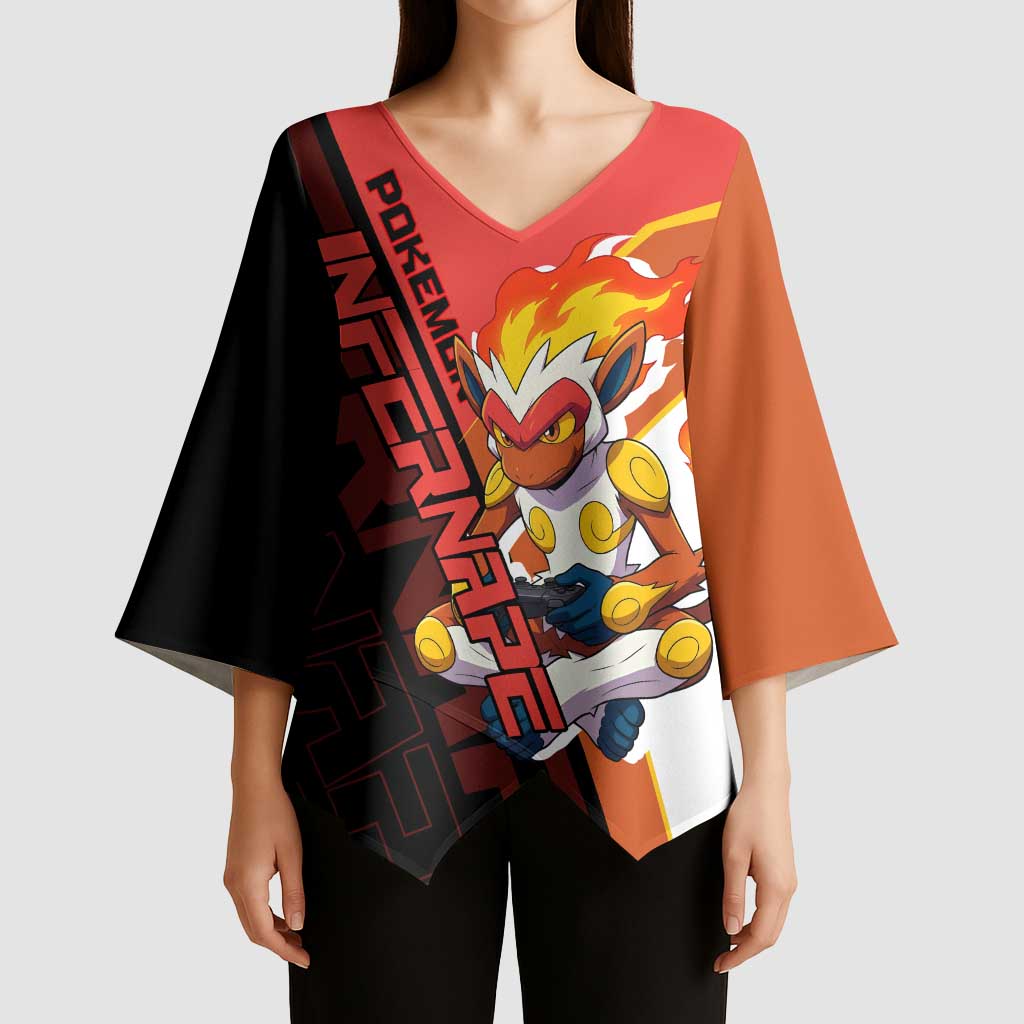 Infernape Poké Kimono Sleeve Blouse Bold Retro Anime Style