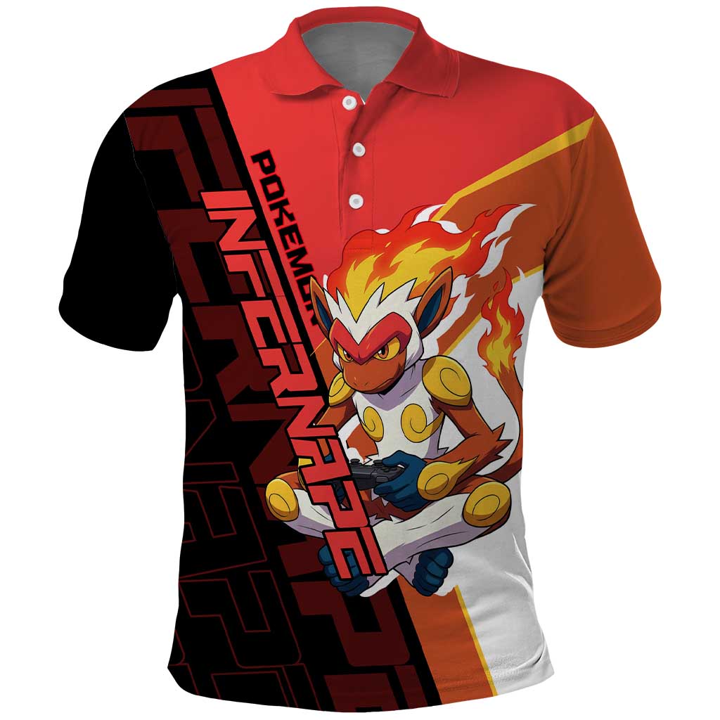 Infernape Poké Polo Shirt Bold Retro Anime Style
