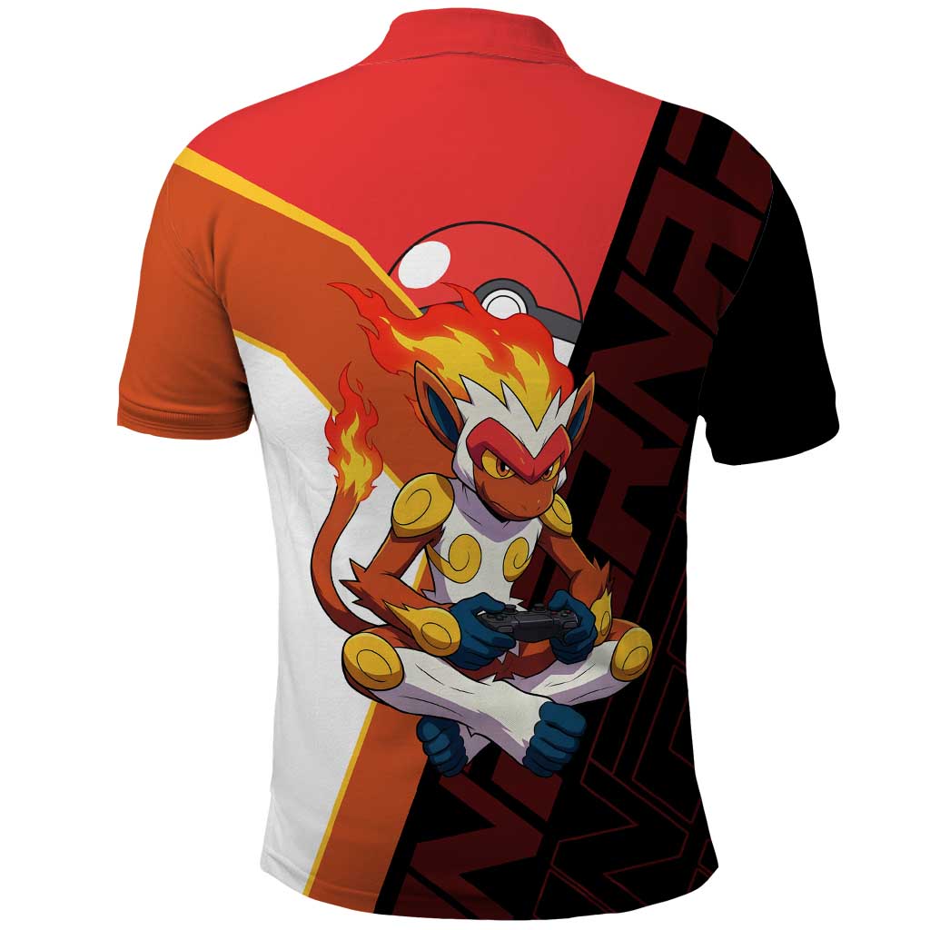 Infernape Poké Polo Shirt Bold Retro Anime Style