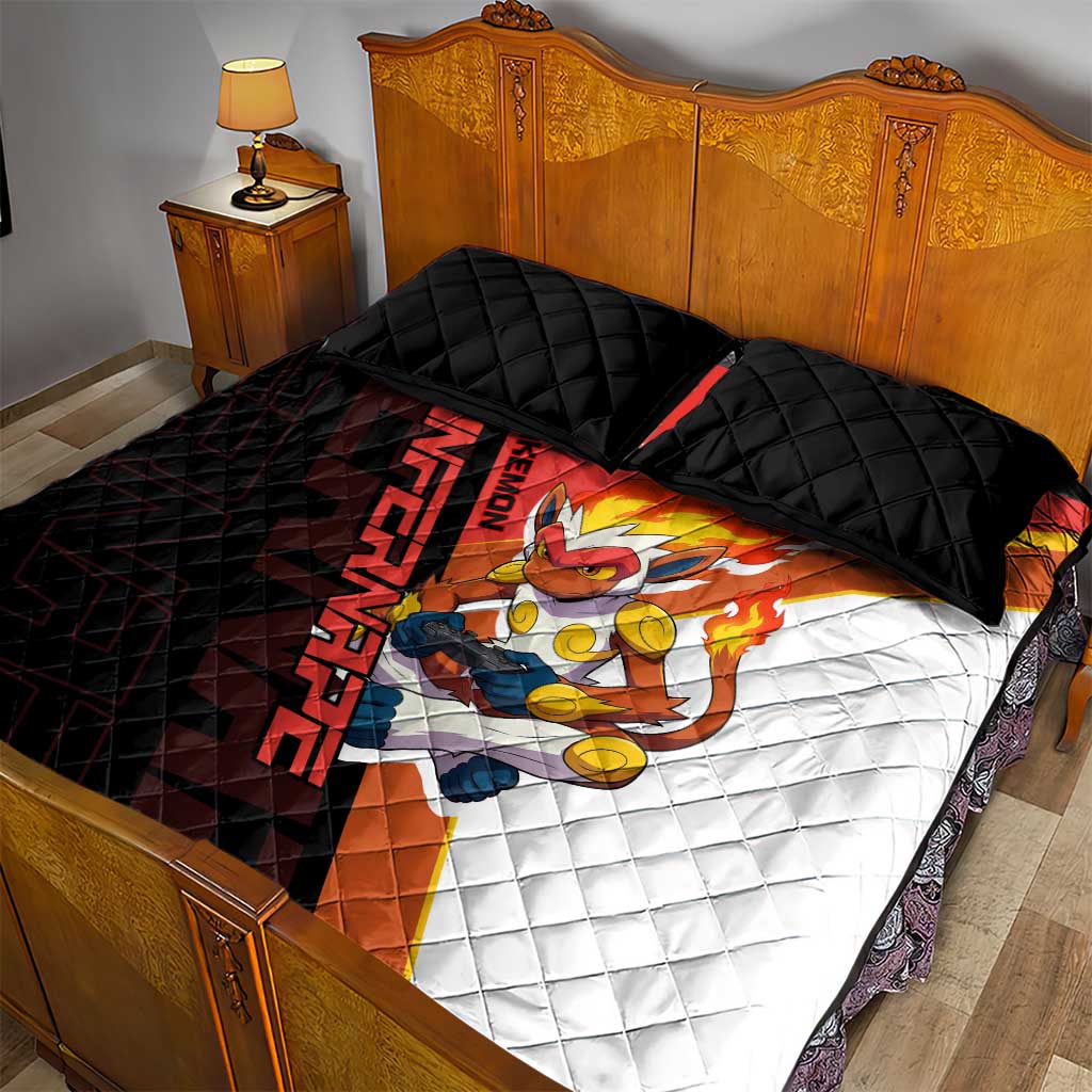Infernape Poké Quilt Bed Set Bold Retro Anime Style