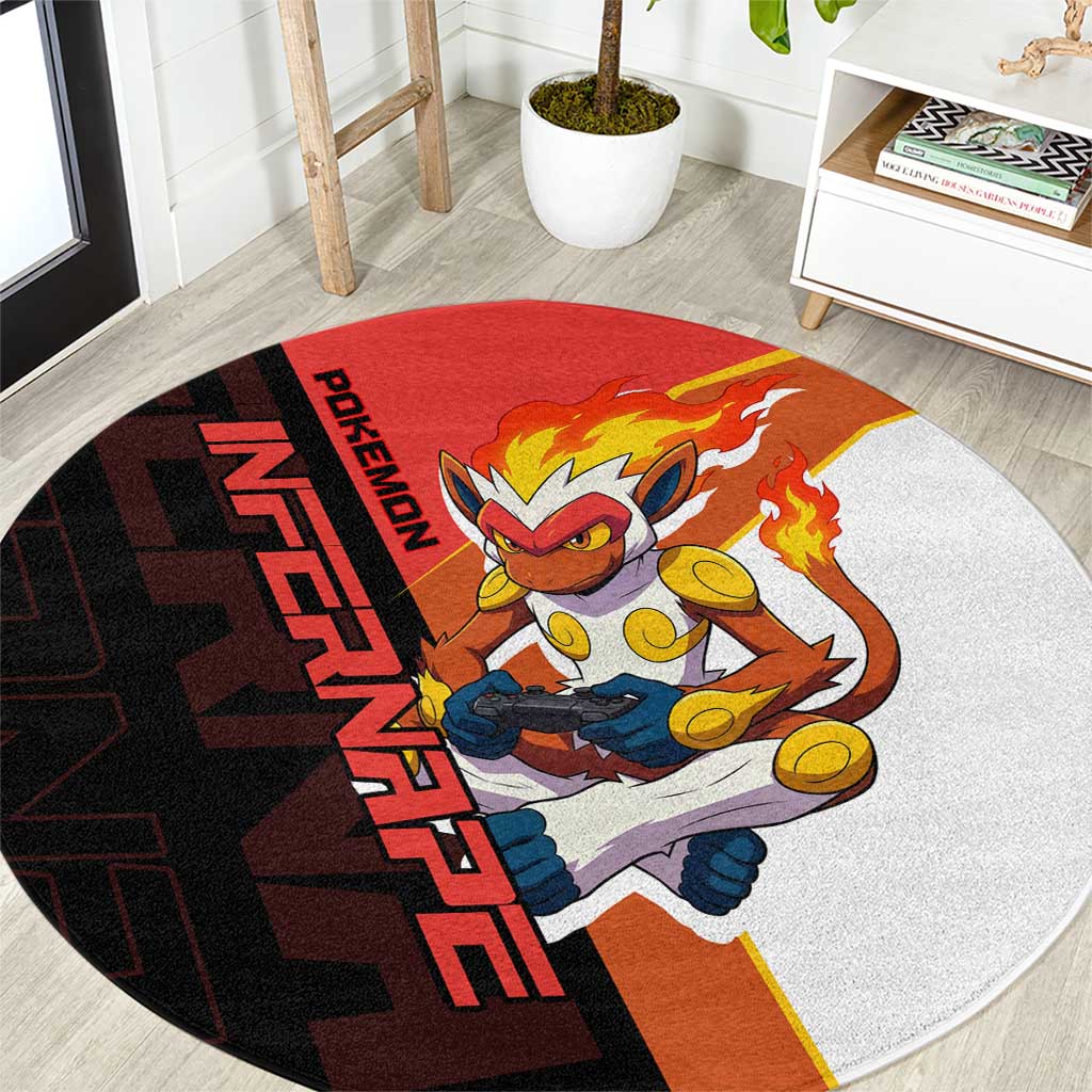 Infernape Poké Round Carpet Bold Retro Anime Style