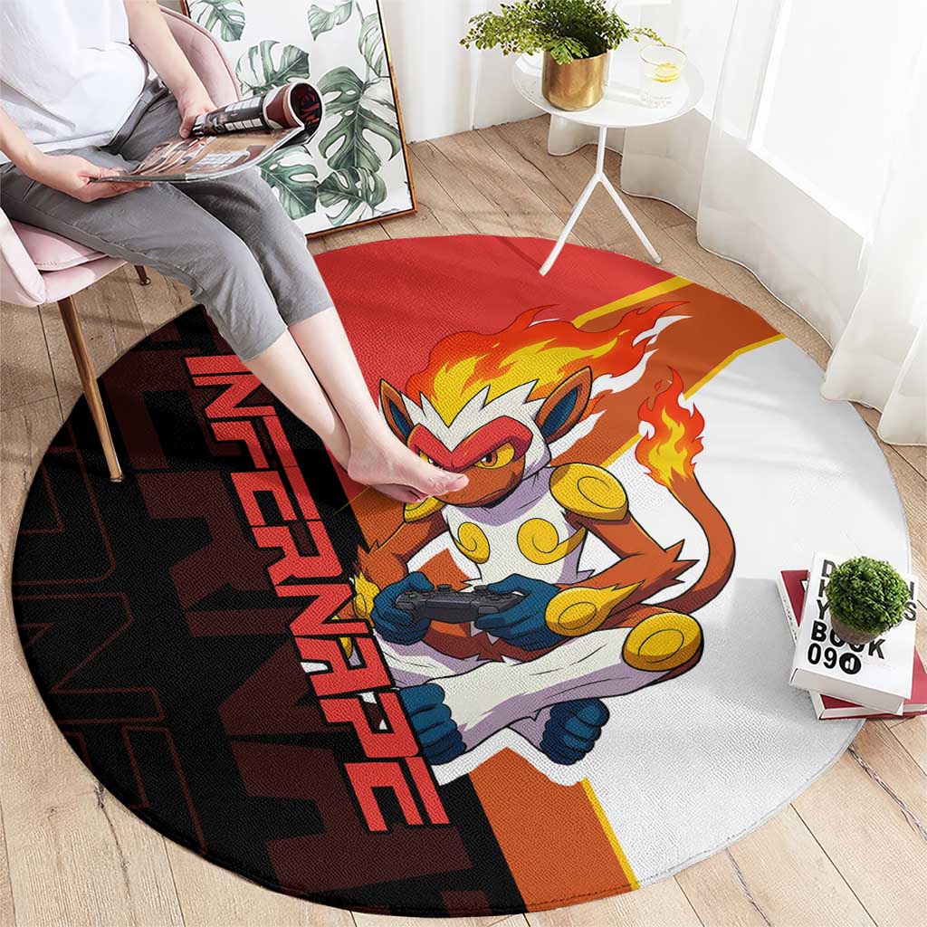 Infernape Poké Round Carpet Bold Retro Anime Style