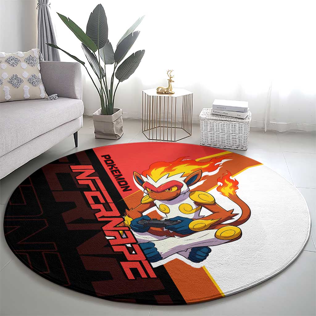 Infernape Poké Round Carpet Bold Retro Anime Style