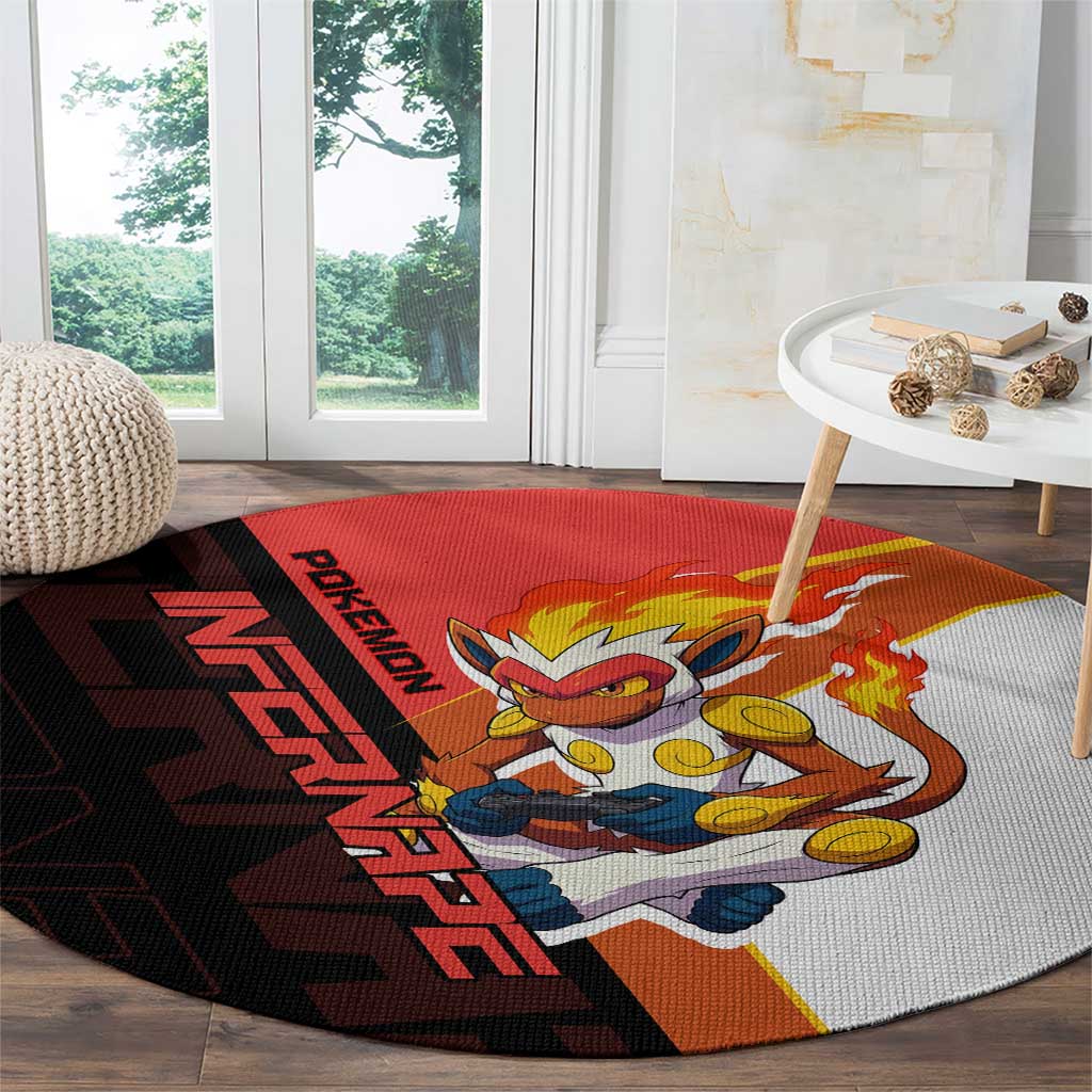 Infernape Poké Round Carpet Bold Retro Anime Style
