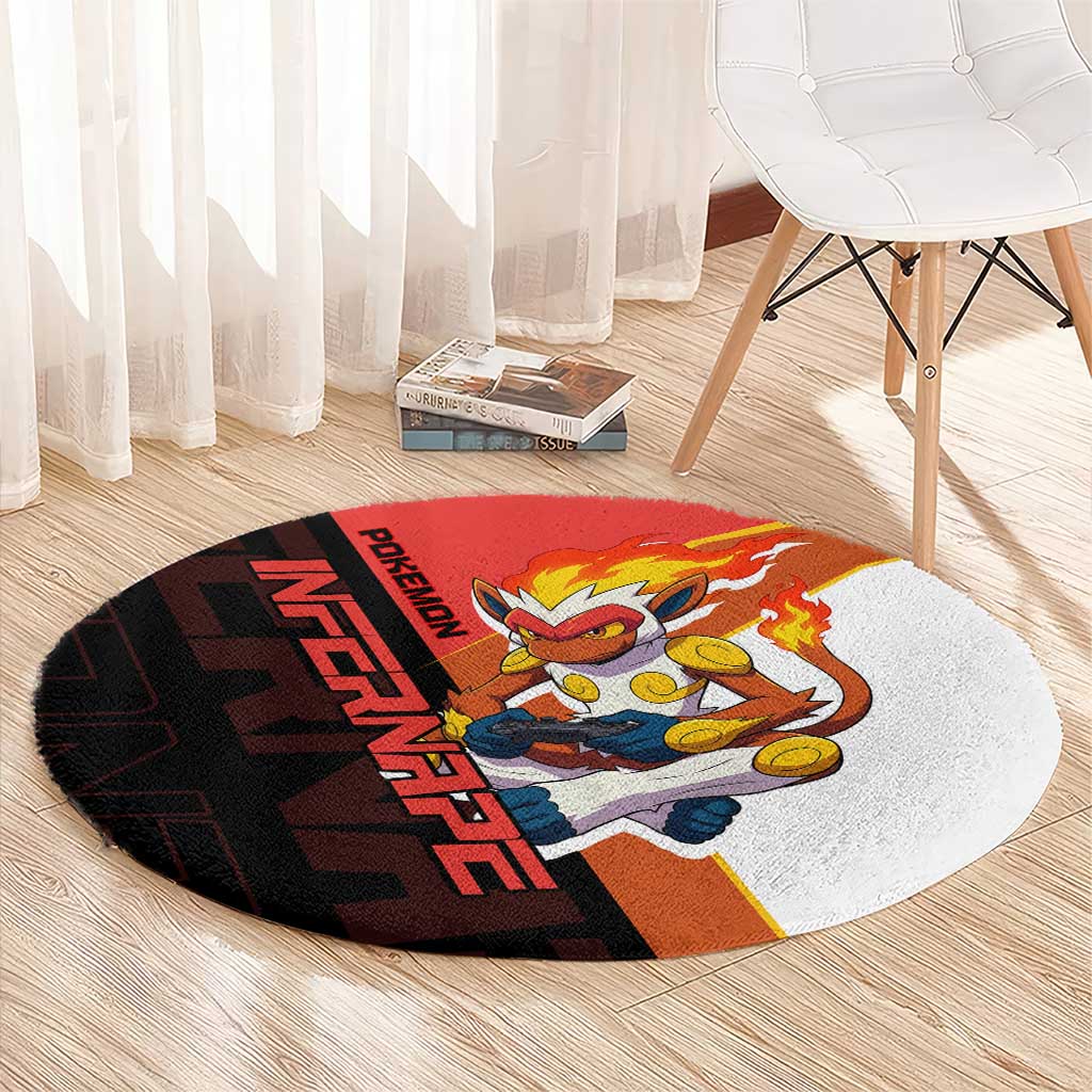 Infernape Poké Round Carpet Bold Retro Anime Style