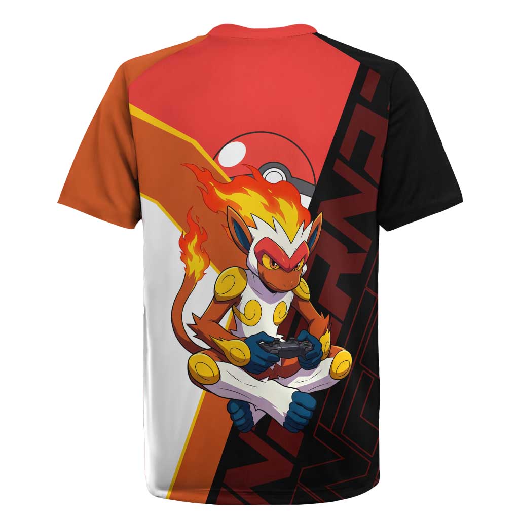 Infernape Poké Rugby Jersey Bold Retro Anime Style