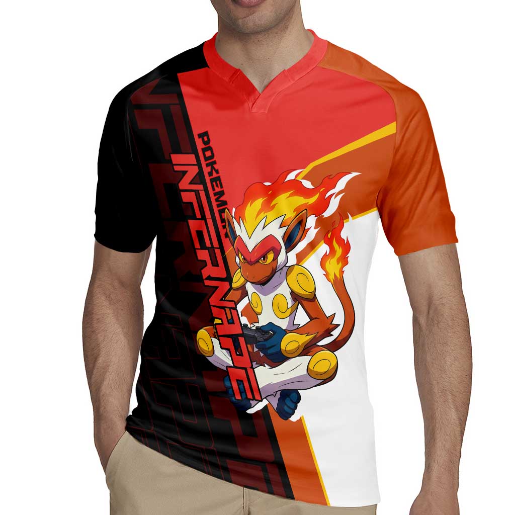 Infernape Poké Rugby Jersey Bold Retro Anime Style