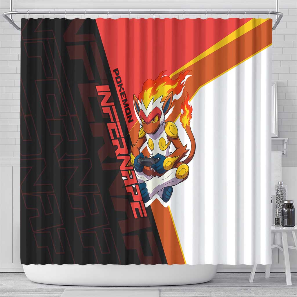 Infernape Poké Shower Curtain Bold Retro Anime Style
