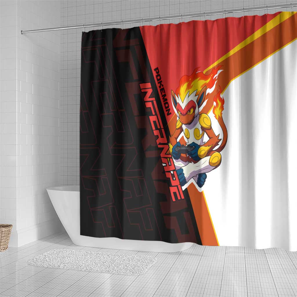 Infernape Poké Shower Curtain Bold Retro Anime Style