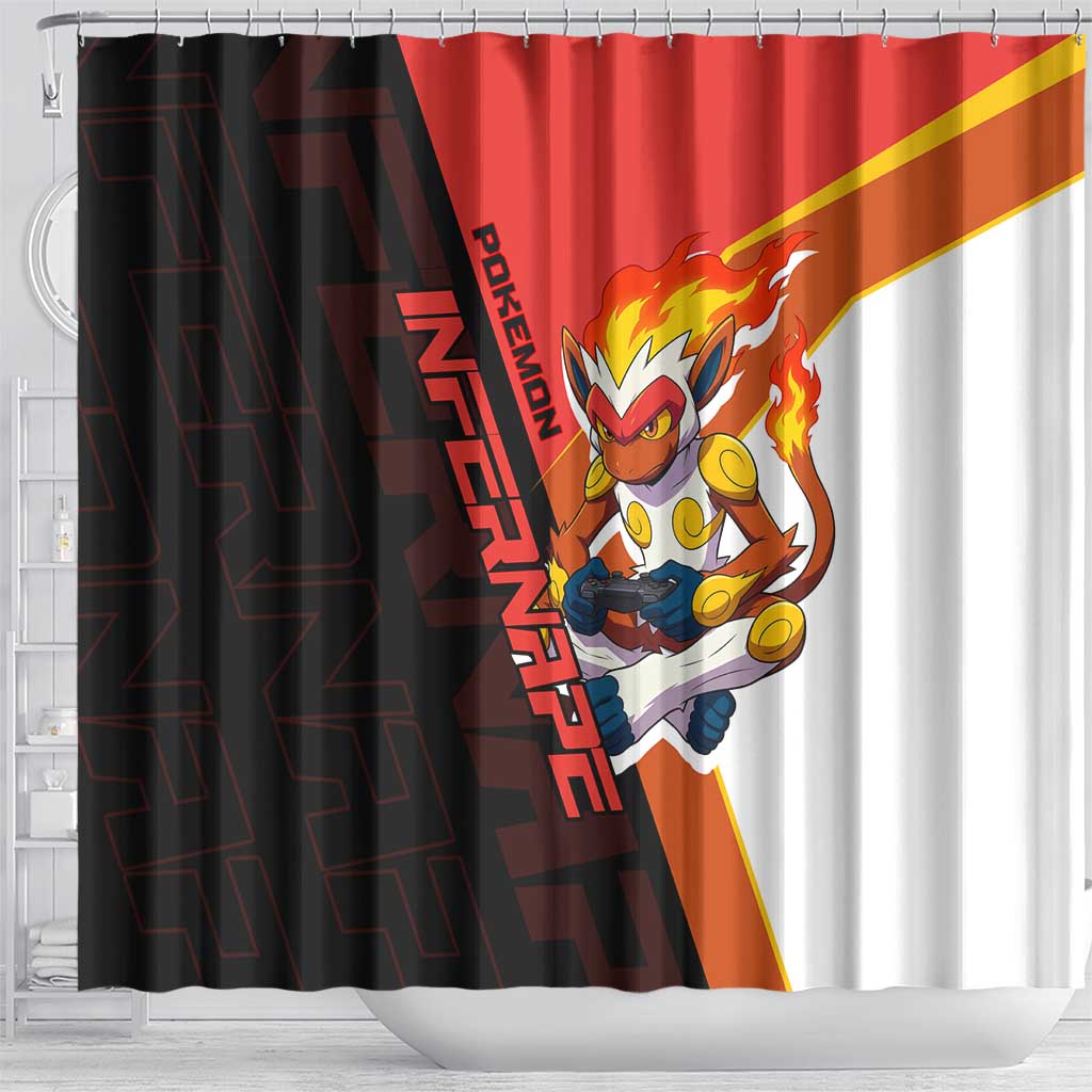 Infernape Poké Shower Curtain Bold Retro Anime Style