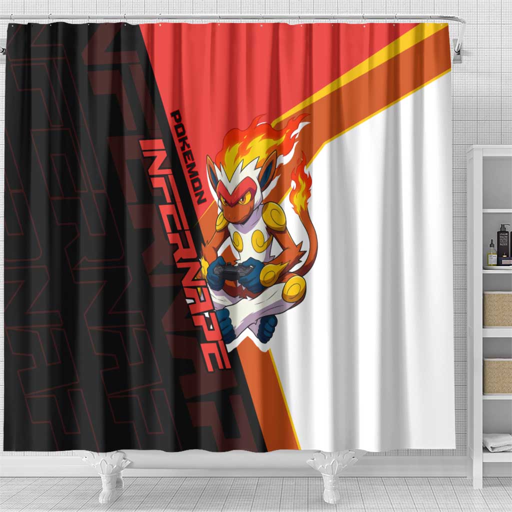 Infernape Poké Shower Curtain Bold Retro Anime Style