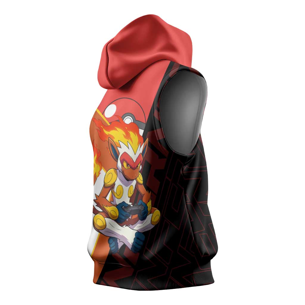 Infernape Poké Sleeveless Hoodie Bold Retro Anime Style