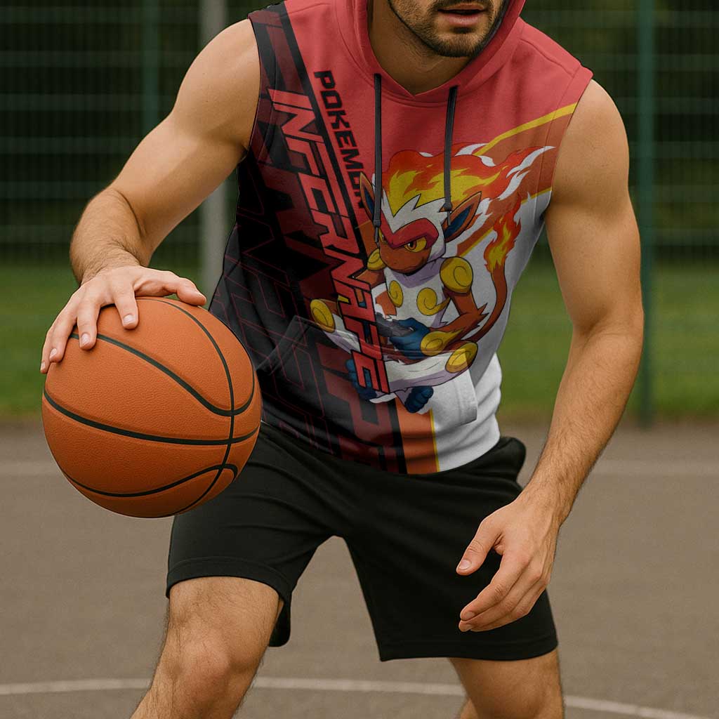 Infernape Poké Sleeveless Hoodie Bold Retro Anime Style