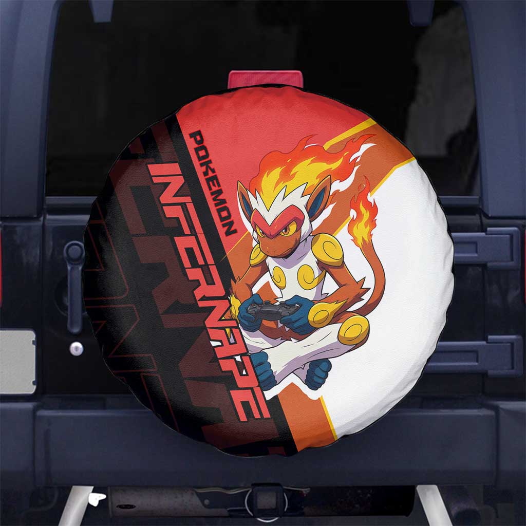 Infernape Poké Spare Tire Cover Bold Retro Anime Style