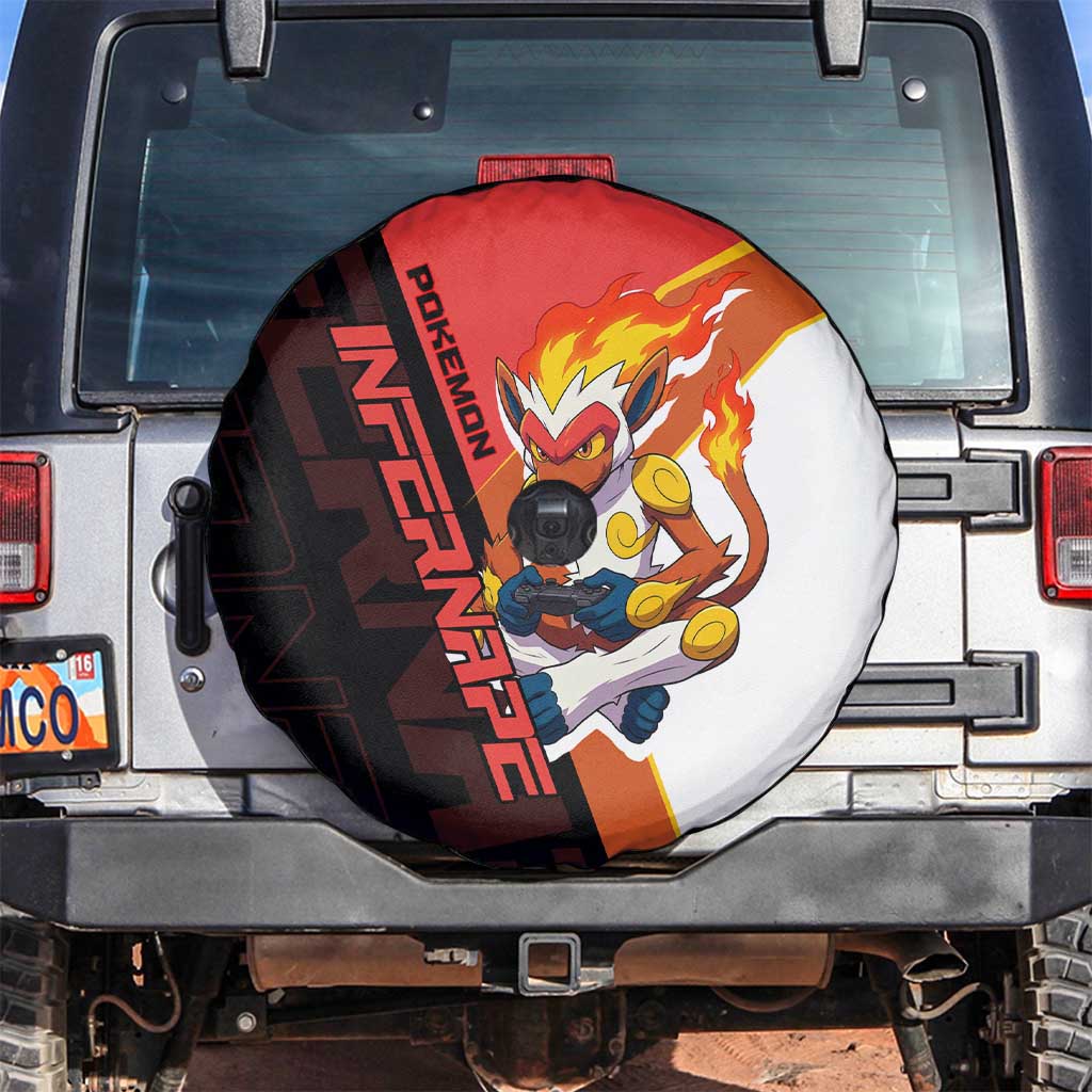 Infernape Poké Spare Tire Cover Bold Retro Anime Style