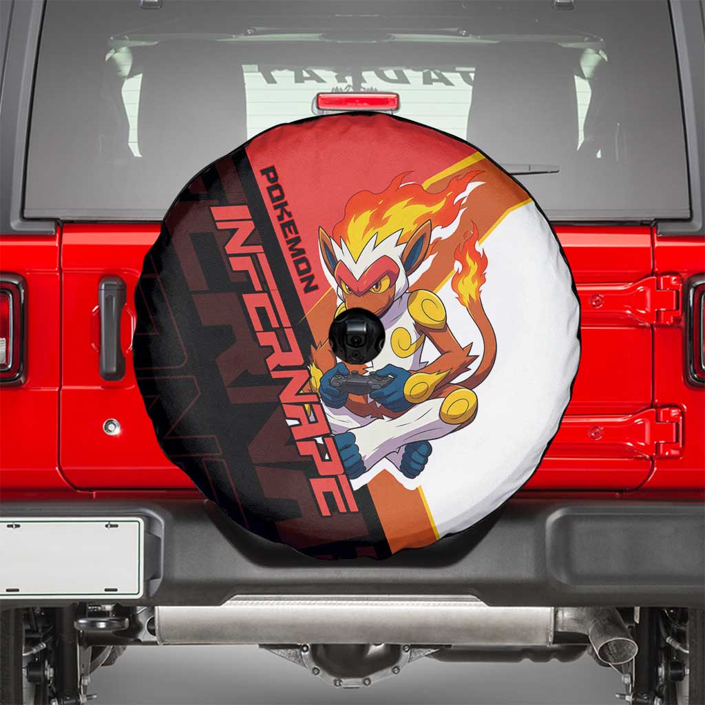 Infernape Poké Spare Tire Cover Bold Retro Anime Style