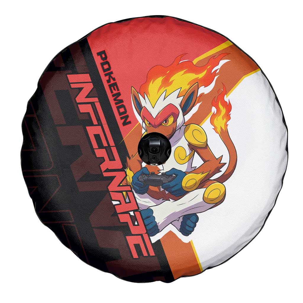 Infernape Poké Spare Tire Cover Bold Retro Anime Style