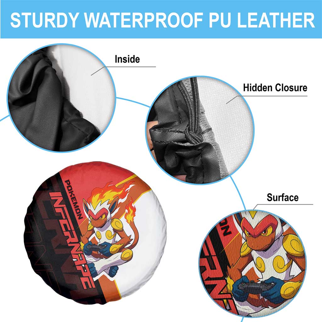 Infernape Poké Spare Tire Cover Bold Retro Anime Style
