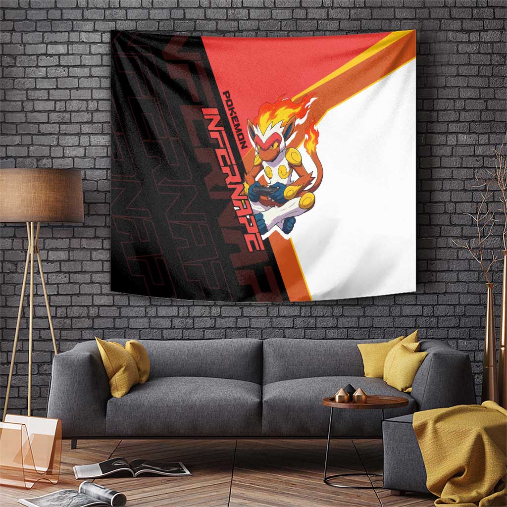Infernape Poké Tapestry Bold Retro Anime Style