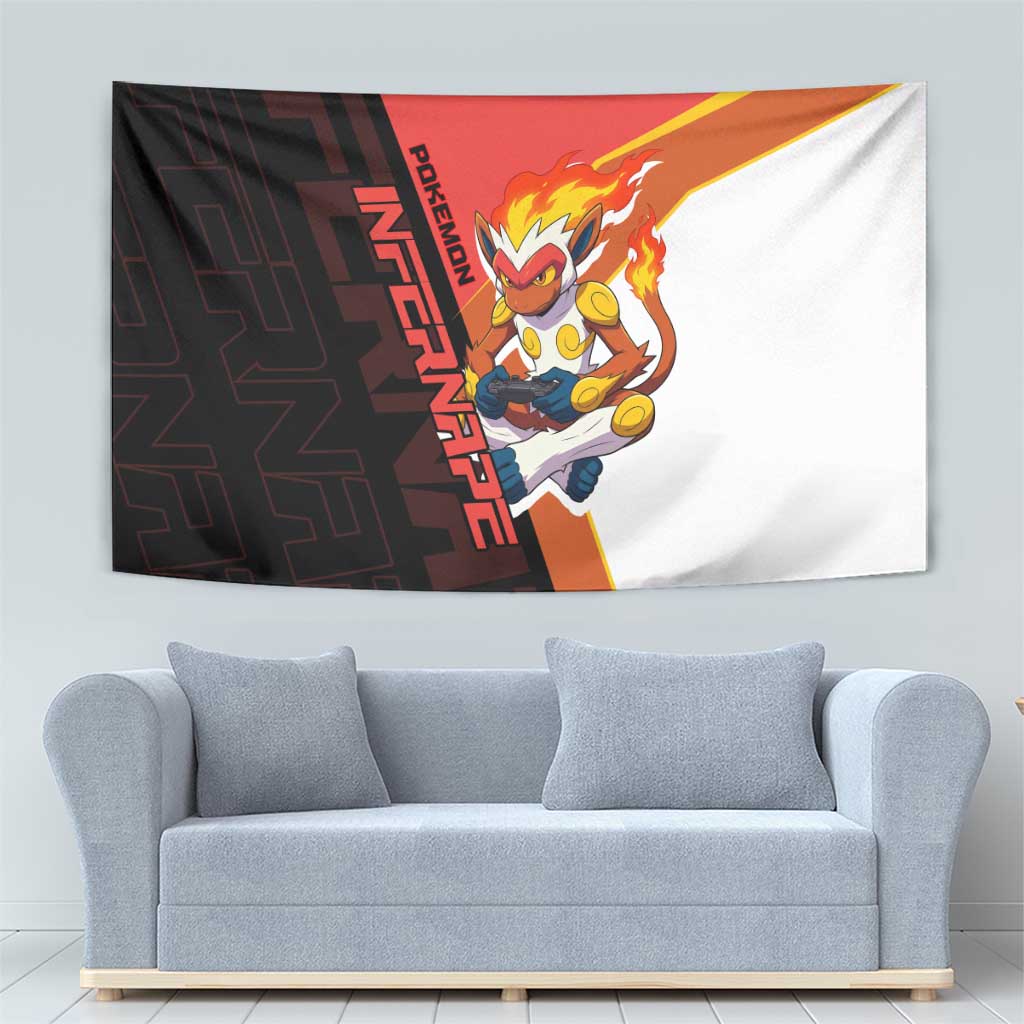 Infernape Poké Tapestry Bold Retro Anime Style