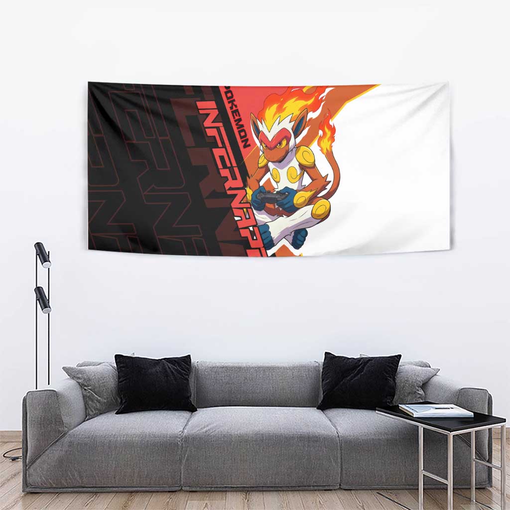 Infernape Poké Tapestry Bold Retro Anime Style