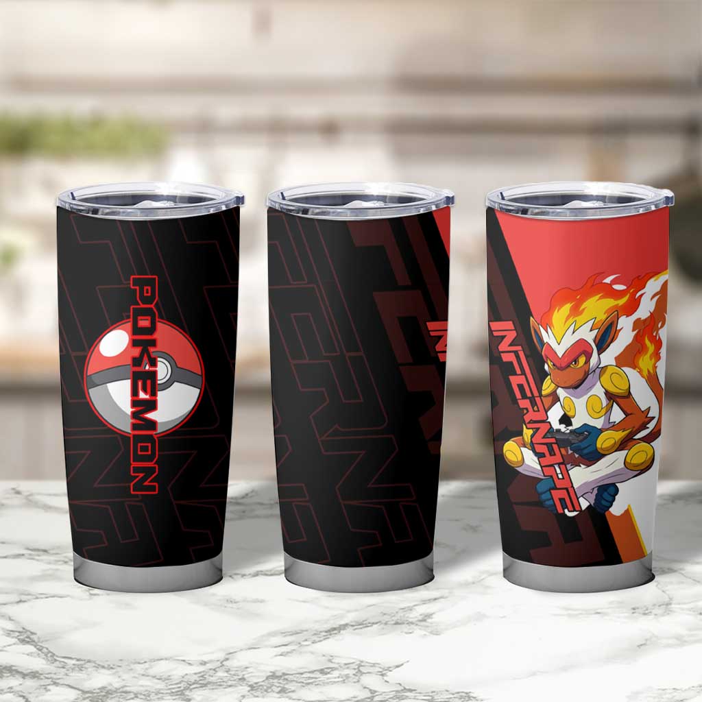 Infernape Poké Tumbler Cup Bold Retro Anime Style