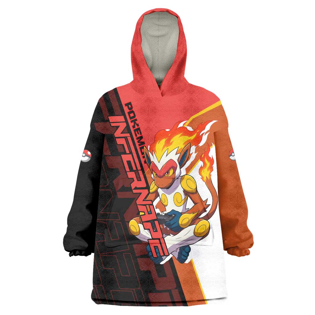 Infernape Poké Wearable Blanket Hoodie Bold Retro Anime Style