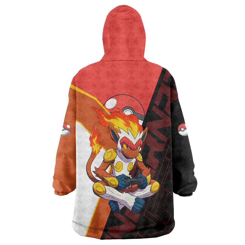 Infernape Poké Wearable Blanket Hoodie Bold Retro Anime Style