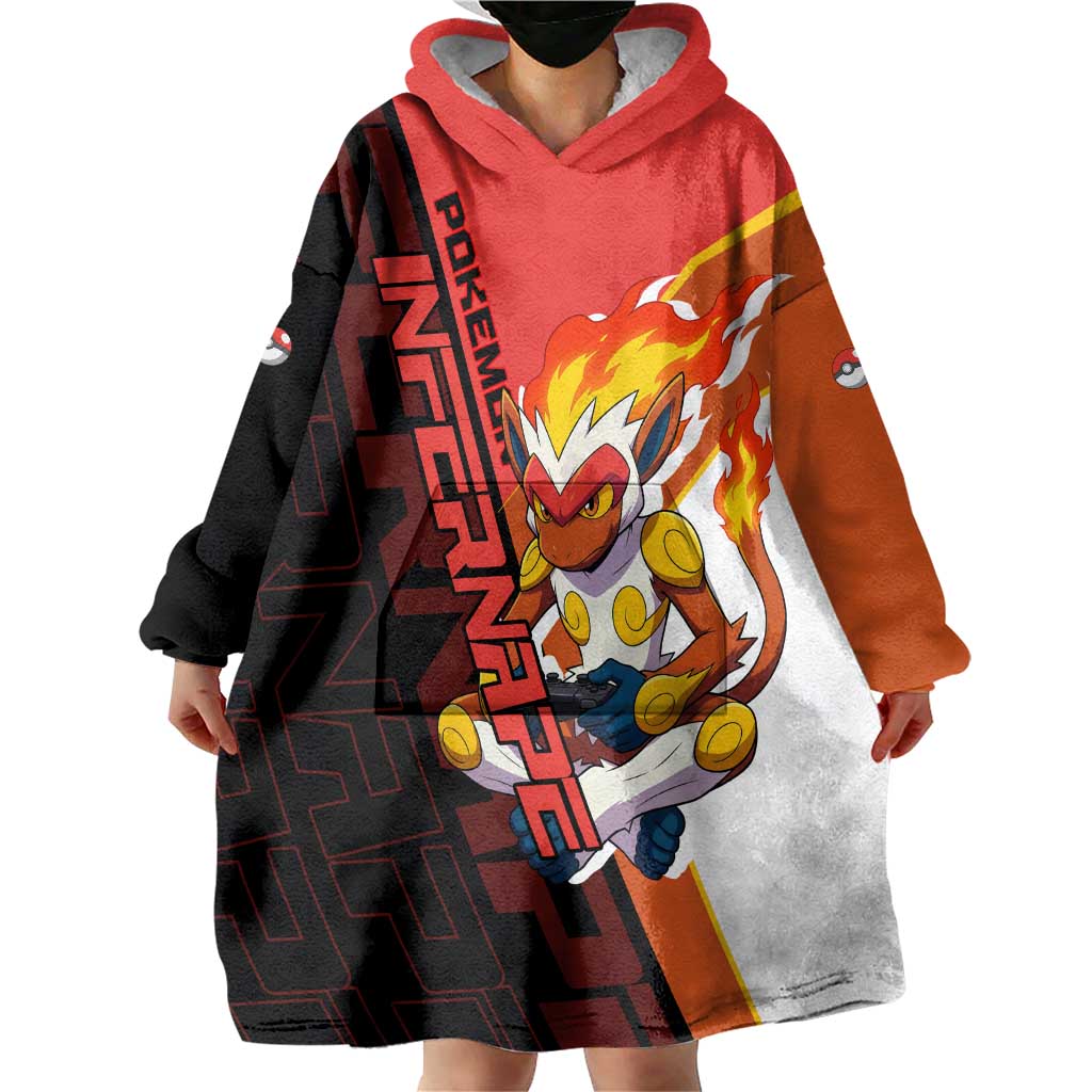 Infernape Poké Wearable Blanket Hoodie Bold Retro Anime Style