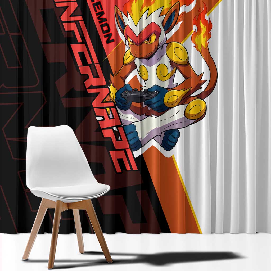 Infernape Poké Window Curtain Bold Retro Anime Style
