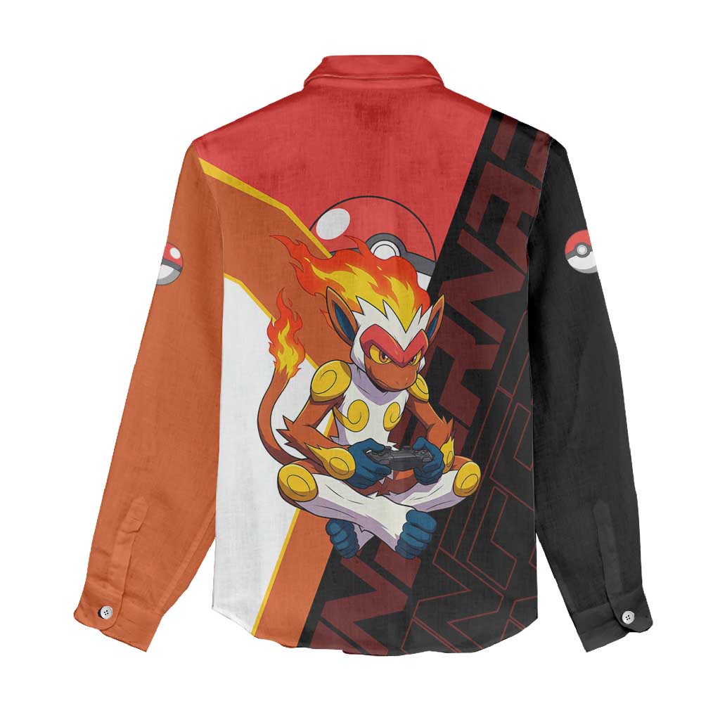 Infernape Poké Women Casual Shirt Bold Retro Anime Style