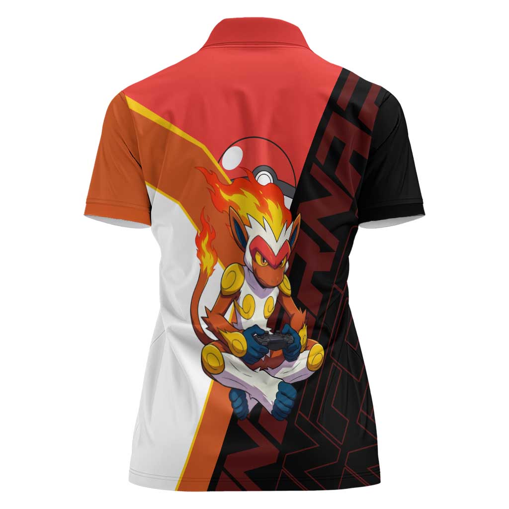 Infernape Poké Women Polo Shirt Bold Retro Anime Style