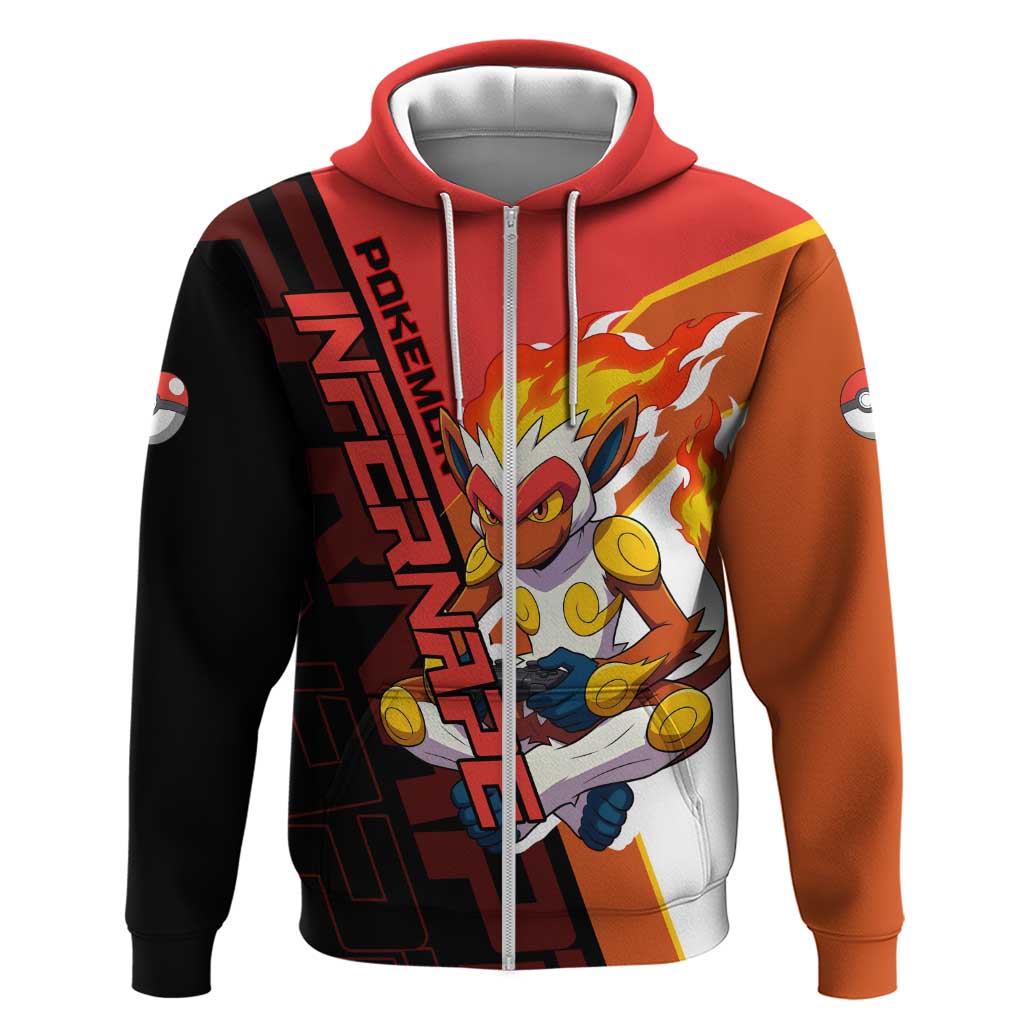 Infernape Poké Zip Hoodie Bold Retro Anime Style