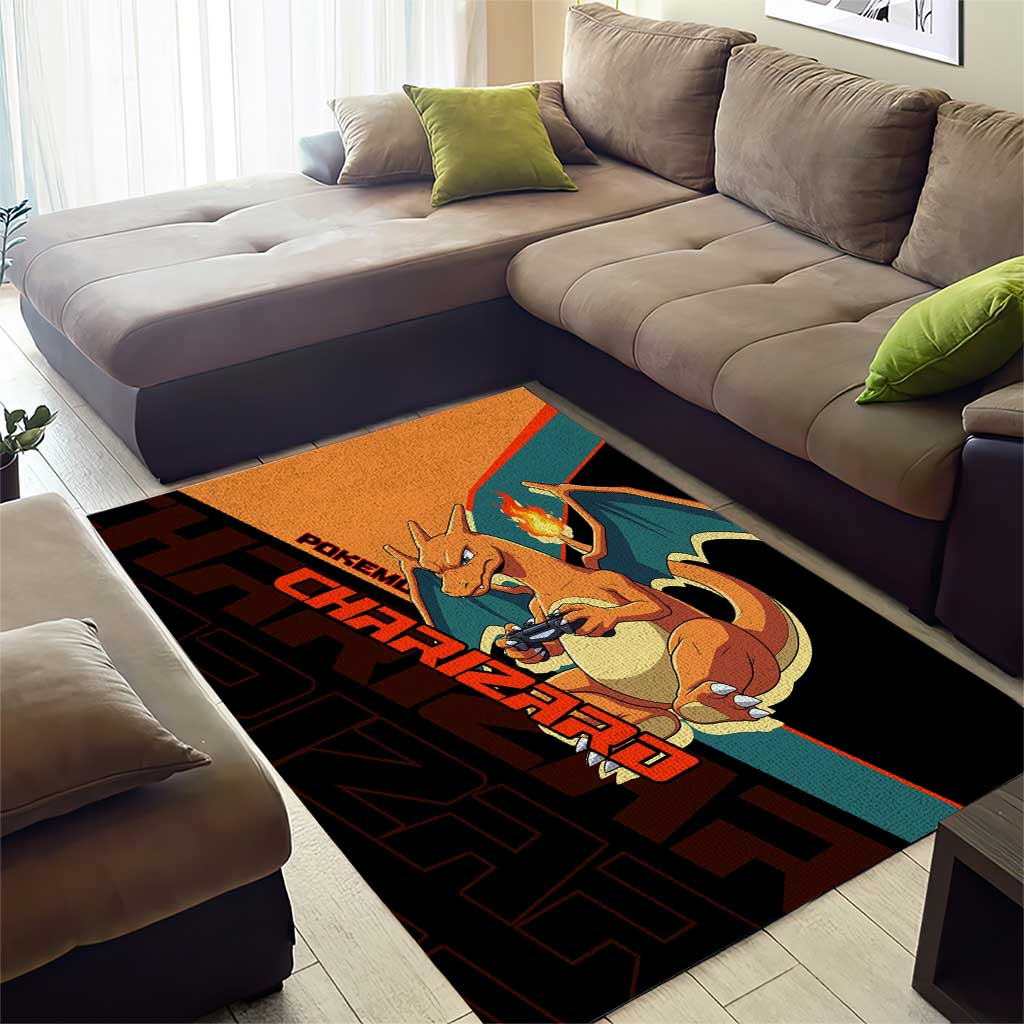 Charizard Poké Area Rug Retro Anime Gaming Style