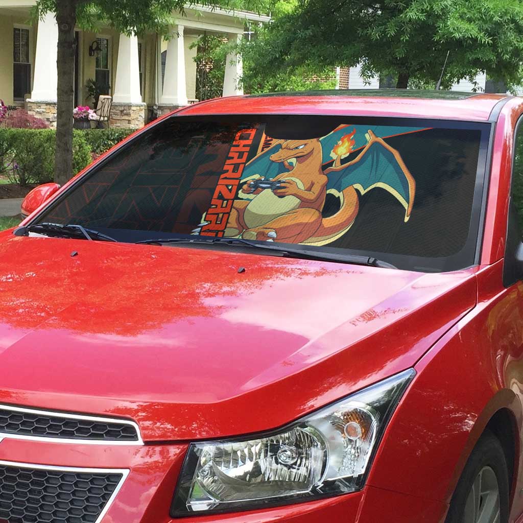 Charizard Poké Auto Sun Shade Retro Anime Gaming Style