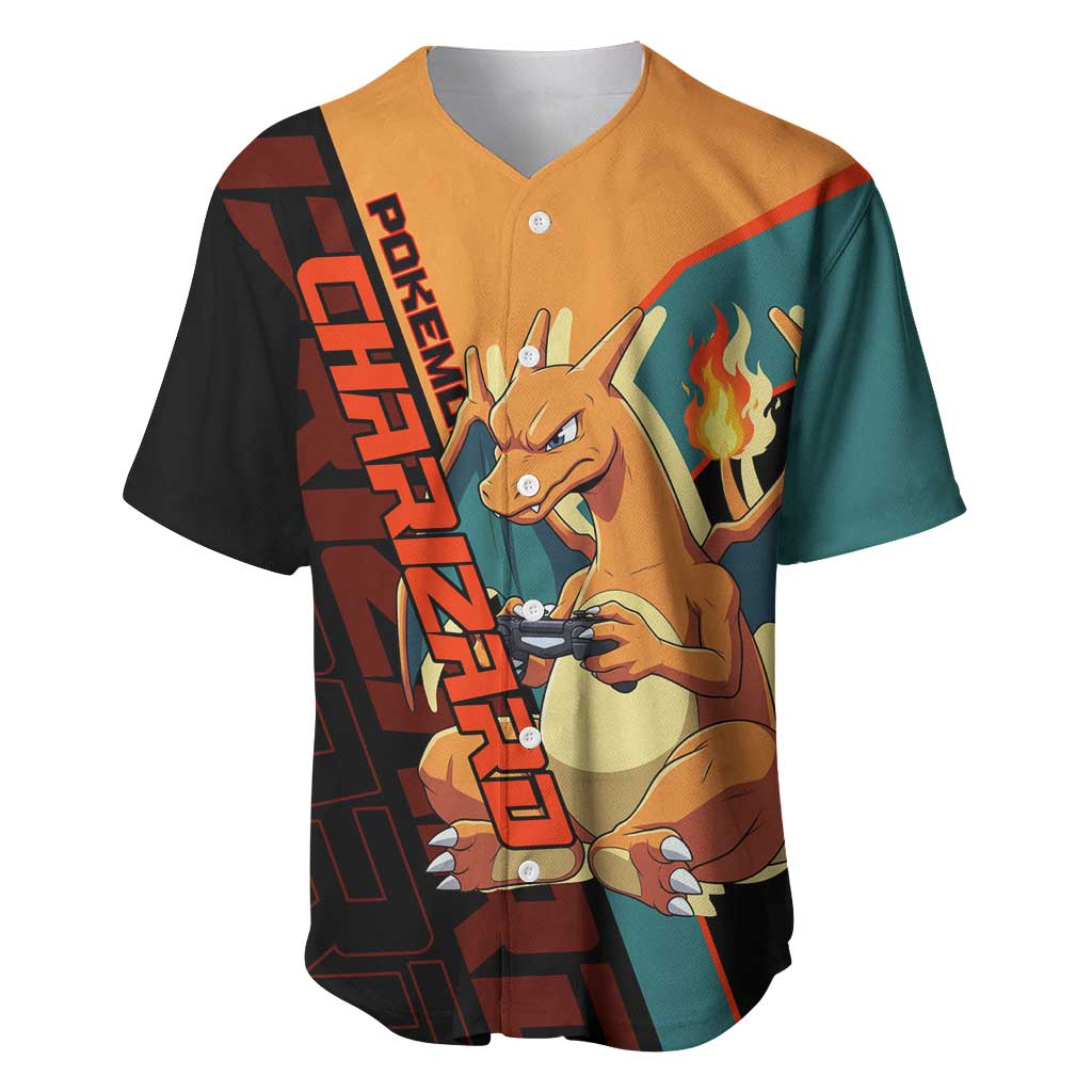 Charizard Poké Baseball Jersey Retro Anime Gaming Style