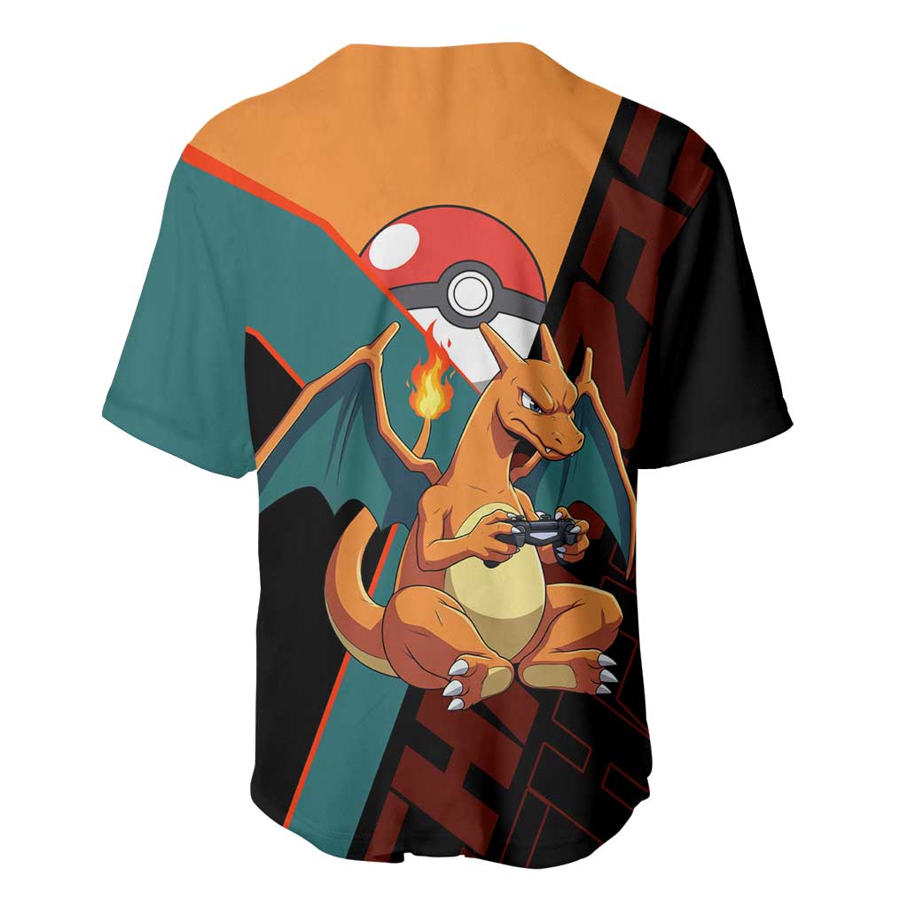 Charizard Poké Baseball Jersey Retro Anime Gaming Style