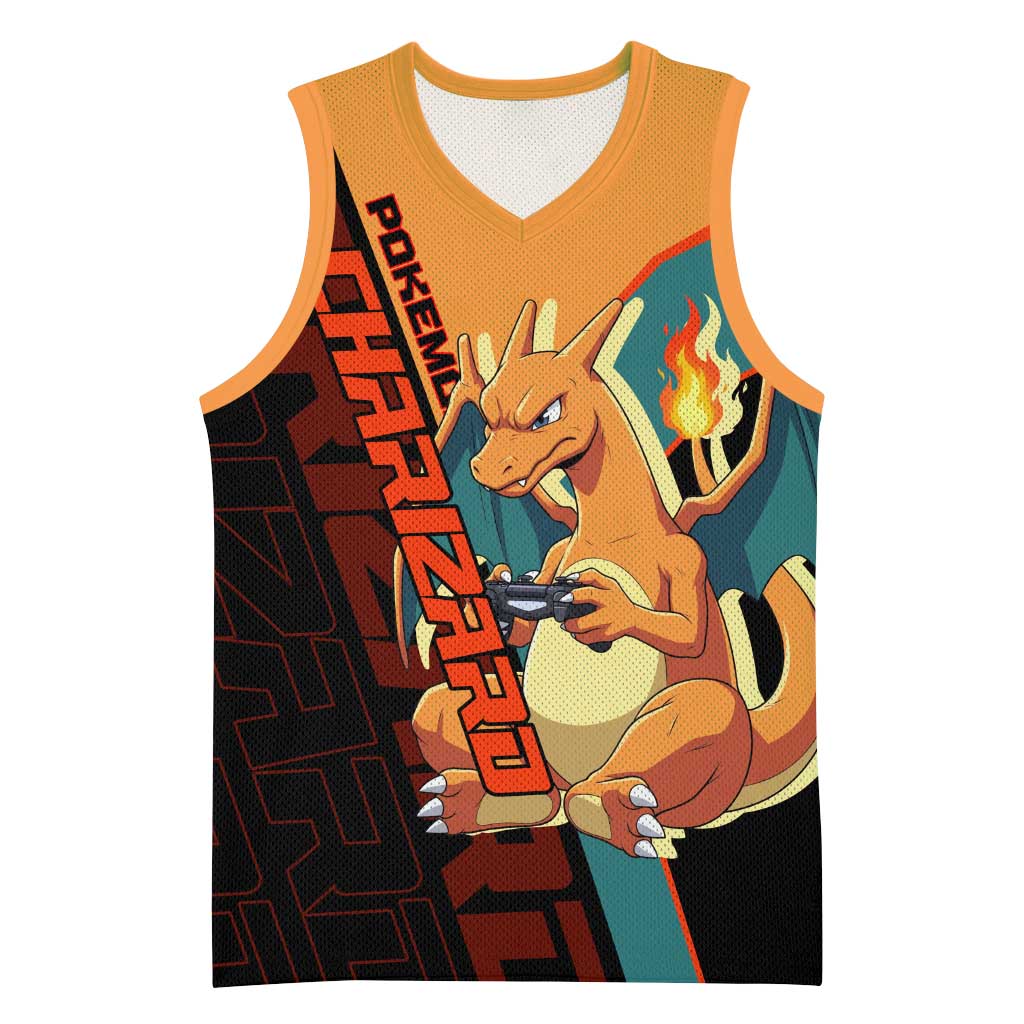 Charizard Poké Basketball Jersey Retro Anime Gaming Style
